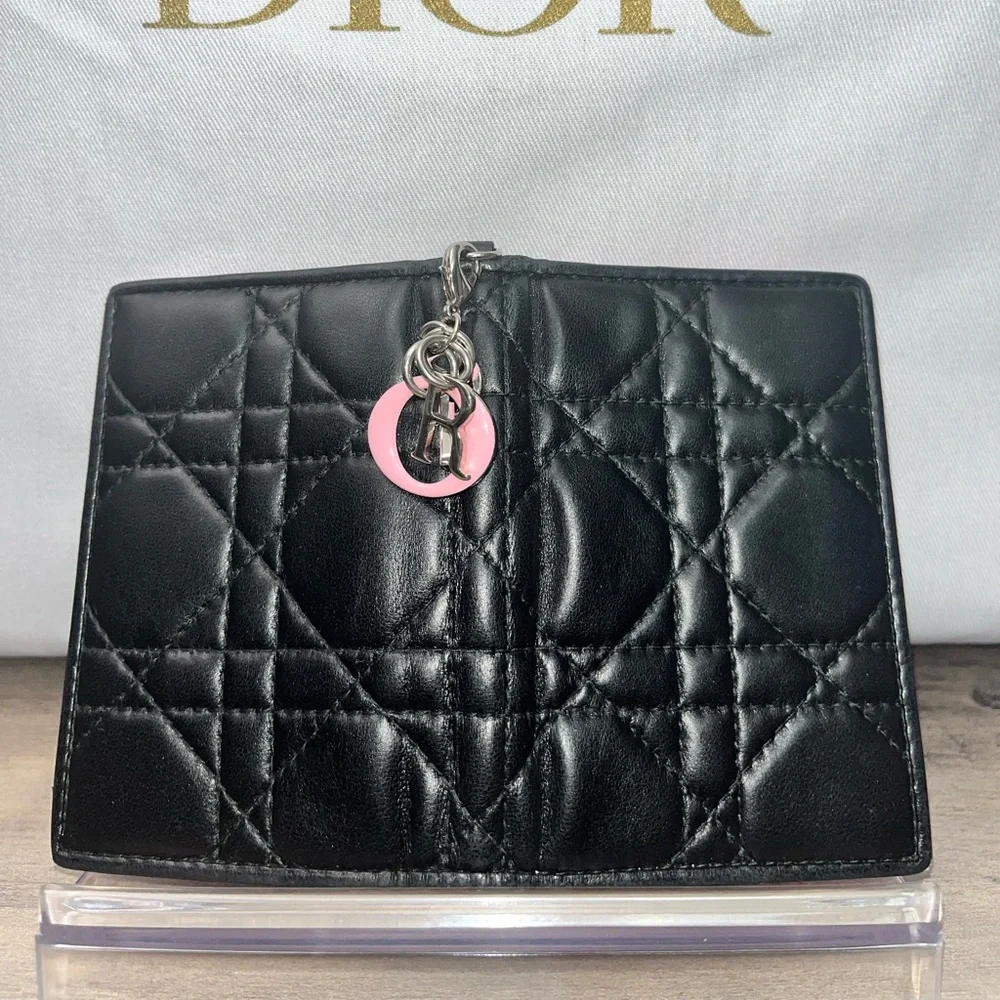 Authentic Dior Black Quilted Leather Wallet- FREE COA